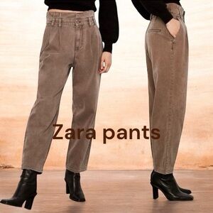 Zara Women’s Brown Paperbag pants